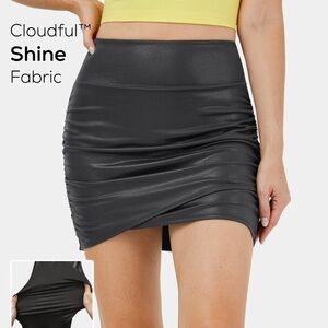 HALARA Shine High Waisted Bodycon Foil Print Stretchy Casual Skirt